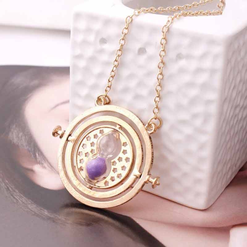 Time Turner Necklace Spinning Time Travel Gold Necklace