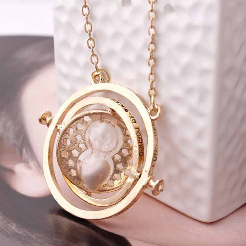 Time Turner Necklace Spinning Time Travel Gold Necklace
