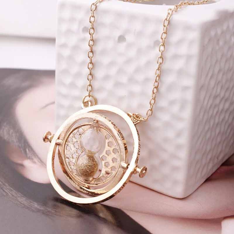 Time Turner Necklace Spinning Time Travel Gold Necklace