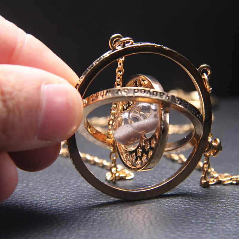 Time Turner Necklace Spinning Time Travel Gold Necklace