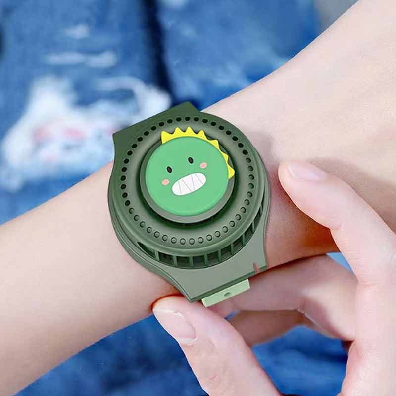 Watch Fan USB Charging Portable Leafless Cartoon Wrist Fan