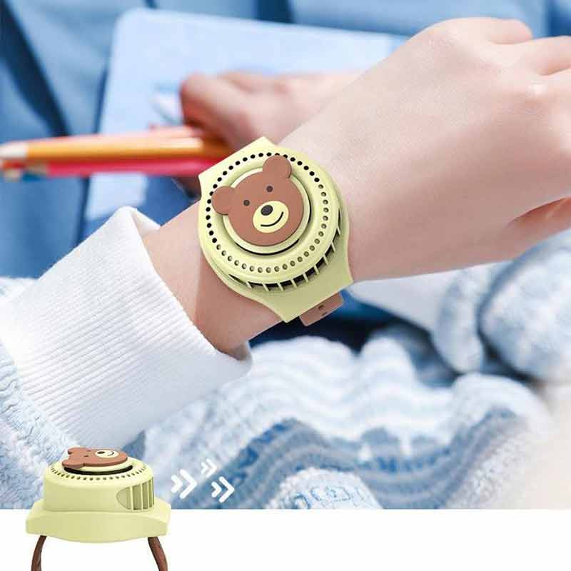 Watch Fan USB Charging Portable Leafless Cartoon Wrist Fan