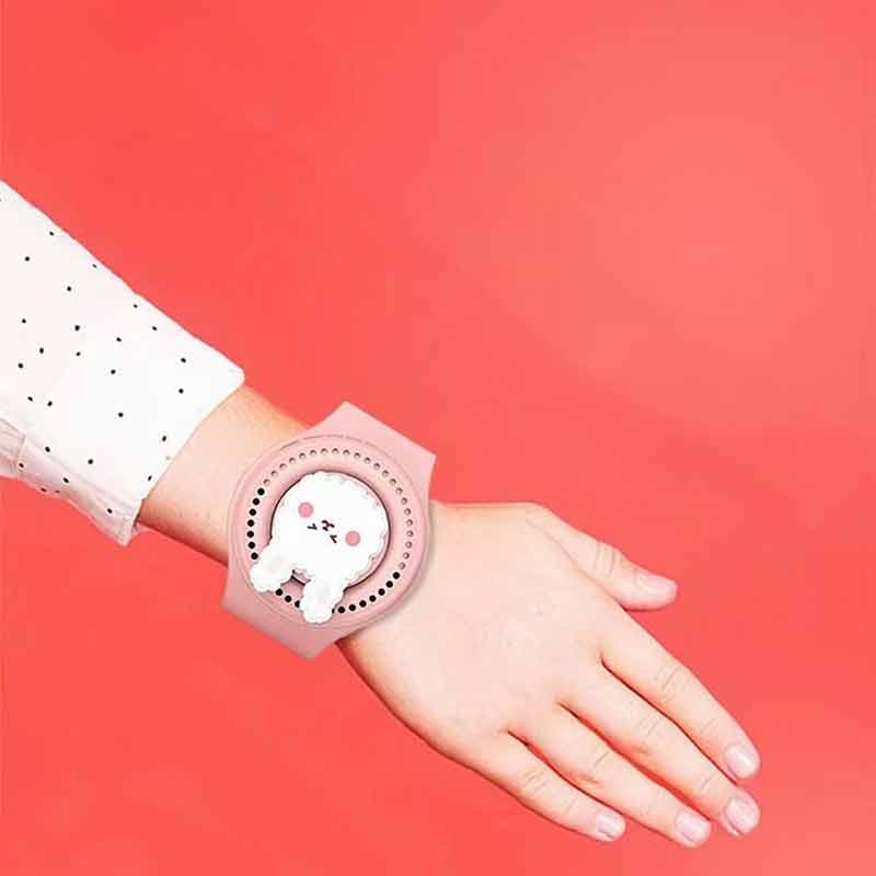 Watch Fan USB Charging Portable Leafless Cartoon Wrist Fan