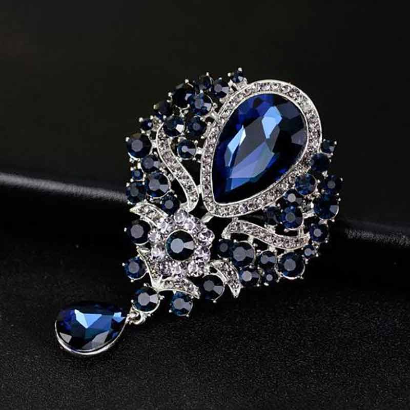 Wedding Brooch Floral Rhinestone Crystal Bridal Pins