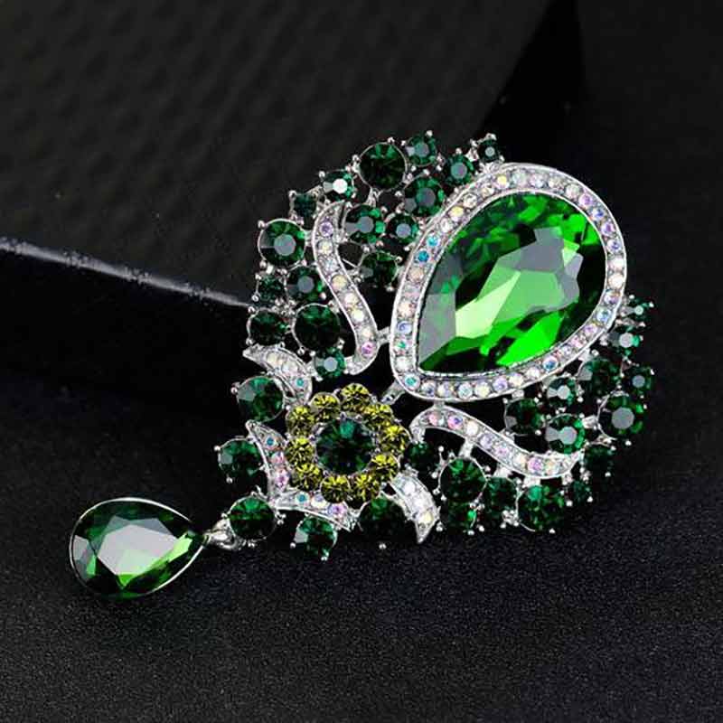 Wedding Brooch Floral Rhinestone Crystal Bridal Pins