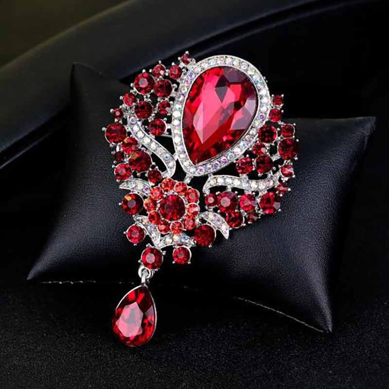 Wedding Brooch Floral Rhinestone Crystal Bridal Pins