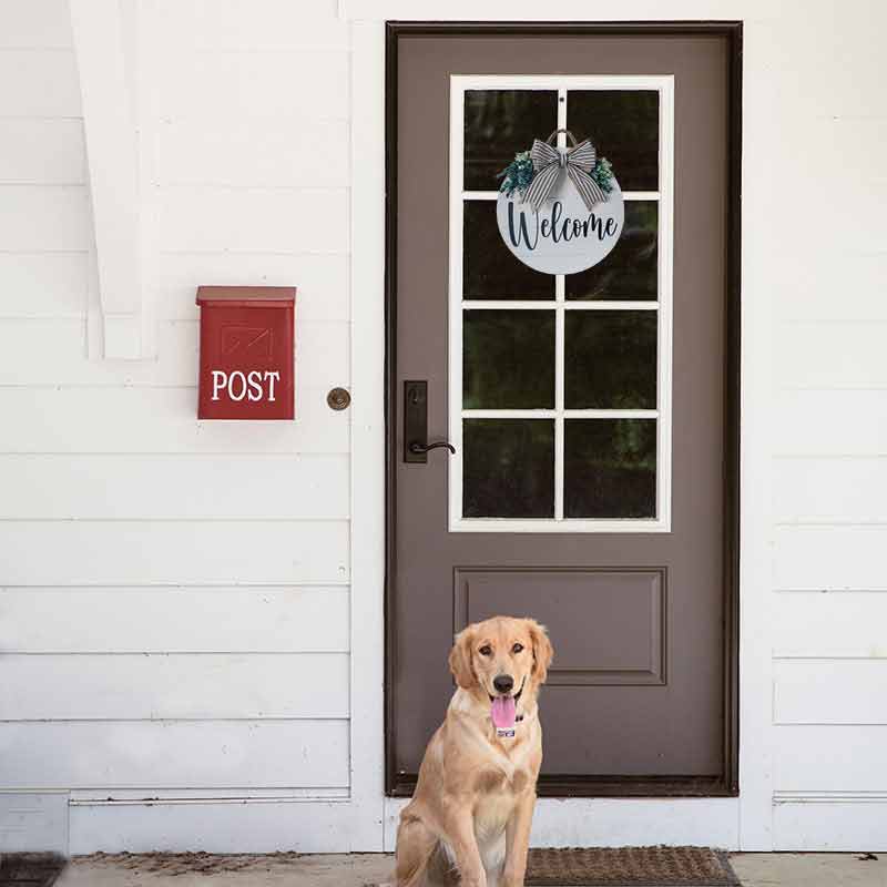 Welcome Sign For Porch Round Wreath Wood Door Hanger