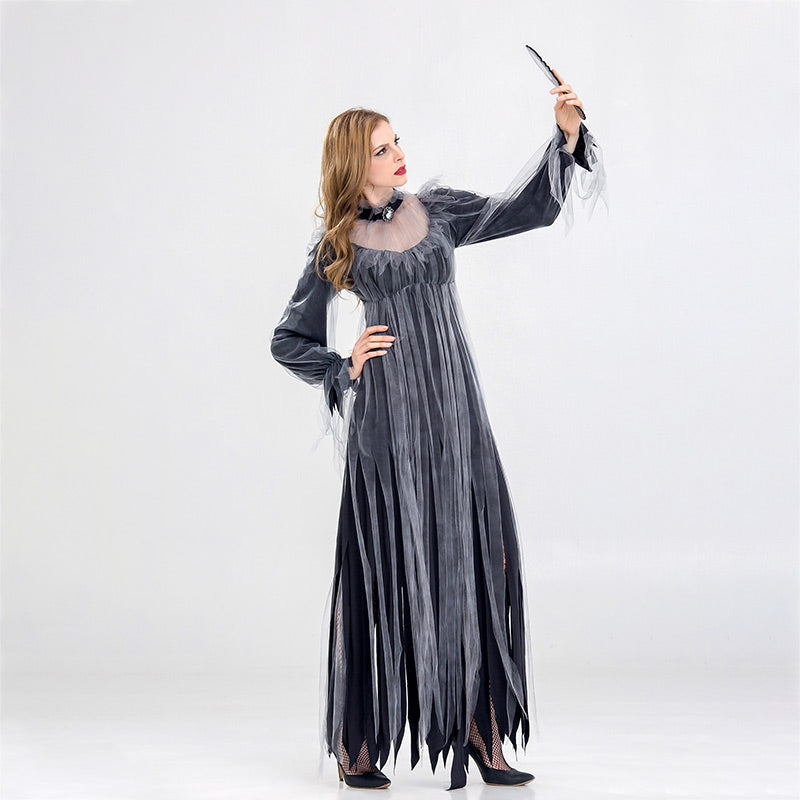 Women Ghost Costume Horror Halloween Party Vampire Suit