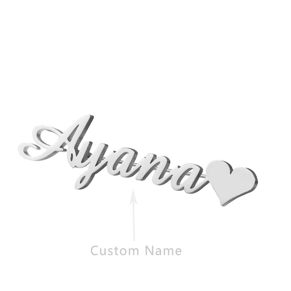 Custom Stainless Steel Name Badge Pin Badge Personalized Letter Brooch