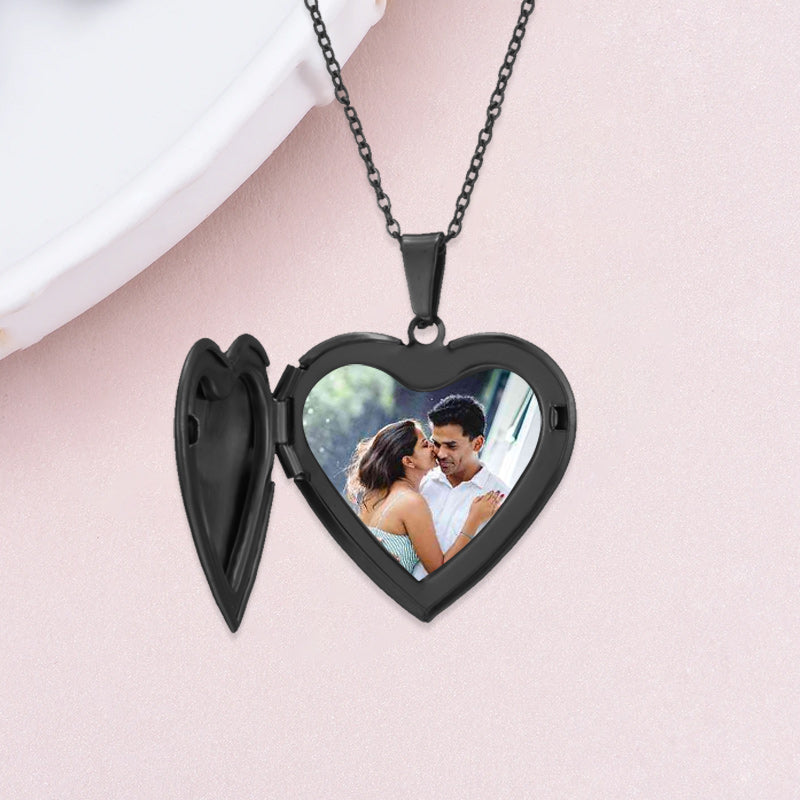 Heart Shape Locket with photo Custom Photo Necklace