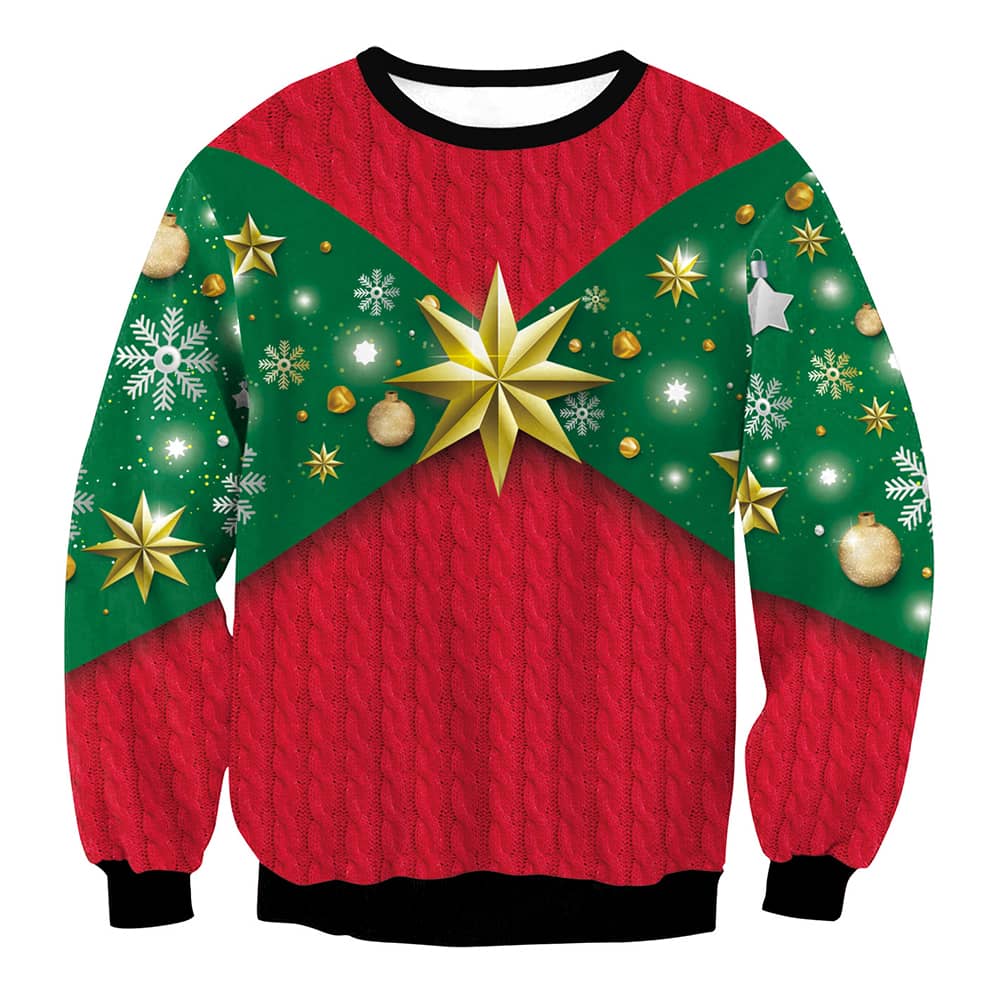 Christmas Unisex Round Neck Long Sleeve Sweater Couples Pullover Ugly Sweater