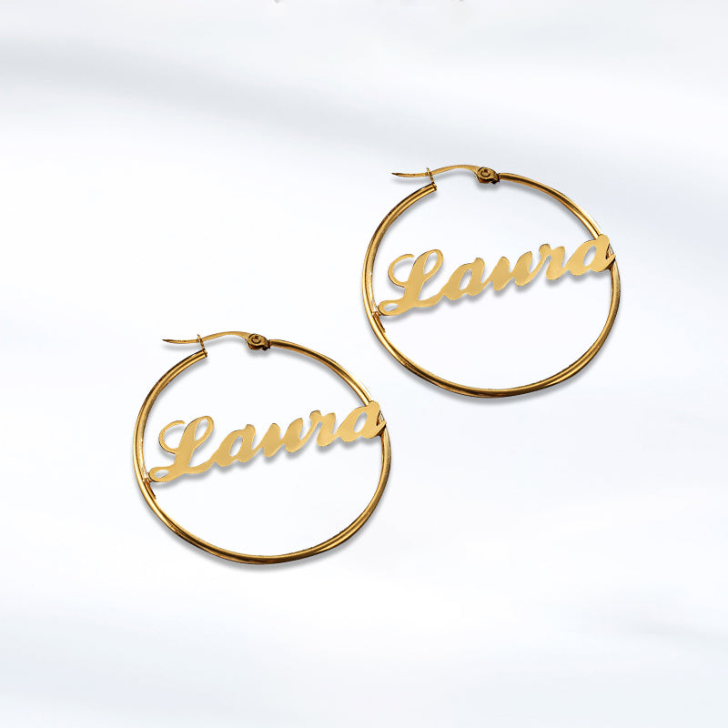 Custom Name Earrings Personalized Rings Ear Studs Personalized Jewelry