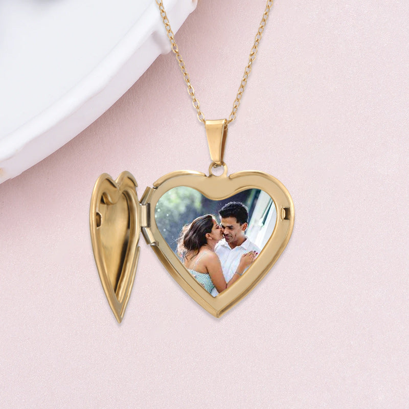 Heart Shape Locket with photo Custom Photo Necklace