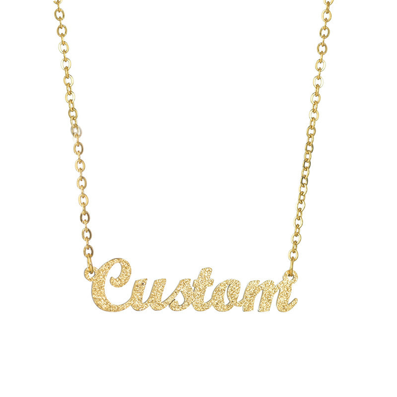 Custom Name Necklace S925 Silver Frosted Name Necklace