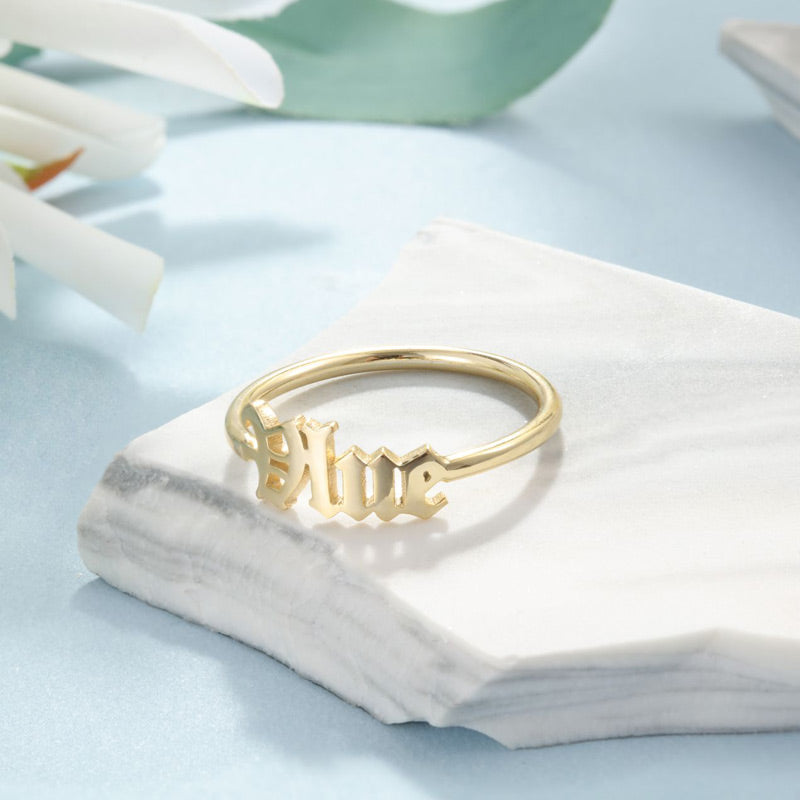 Custom Name Ring Personalized Name Ring Custom Ring Band Gold Name Ring  Gold Custom Ring Christmas Gift Stocking Stuffers F4 - Etsy | Name rings,  Sterling silver rings, Jewelry
