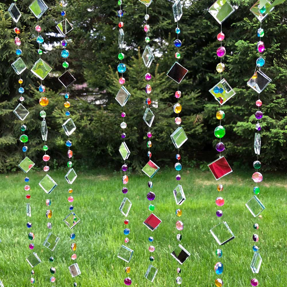 Tree Jewelry Handmade Glass Suncatcher 24" Ornament for Garden Window Patio Tree
