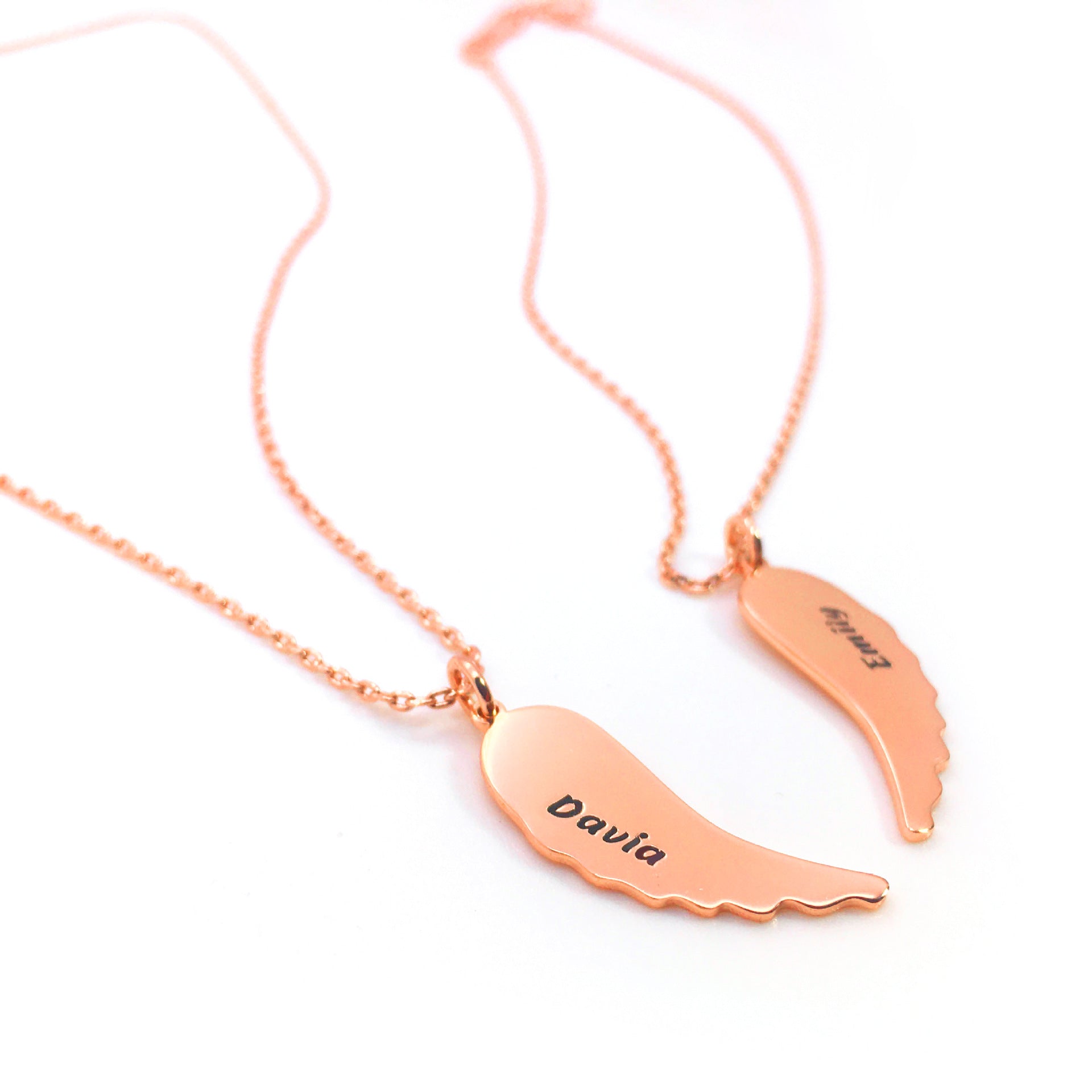 Custom S925 Silver Couple Jewelry Personalized Crescent Engraved Name Necklace