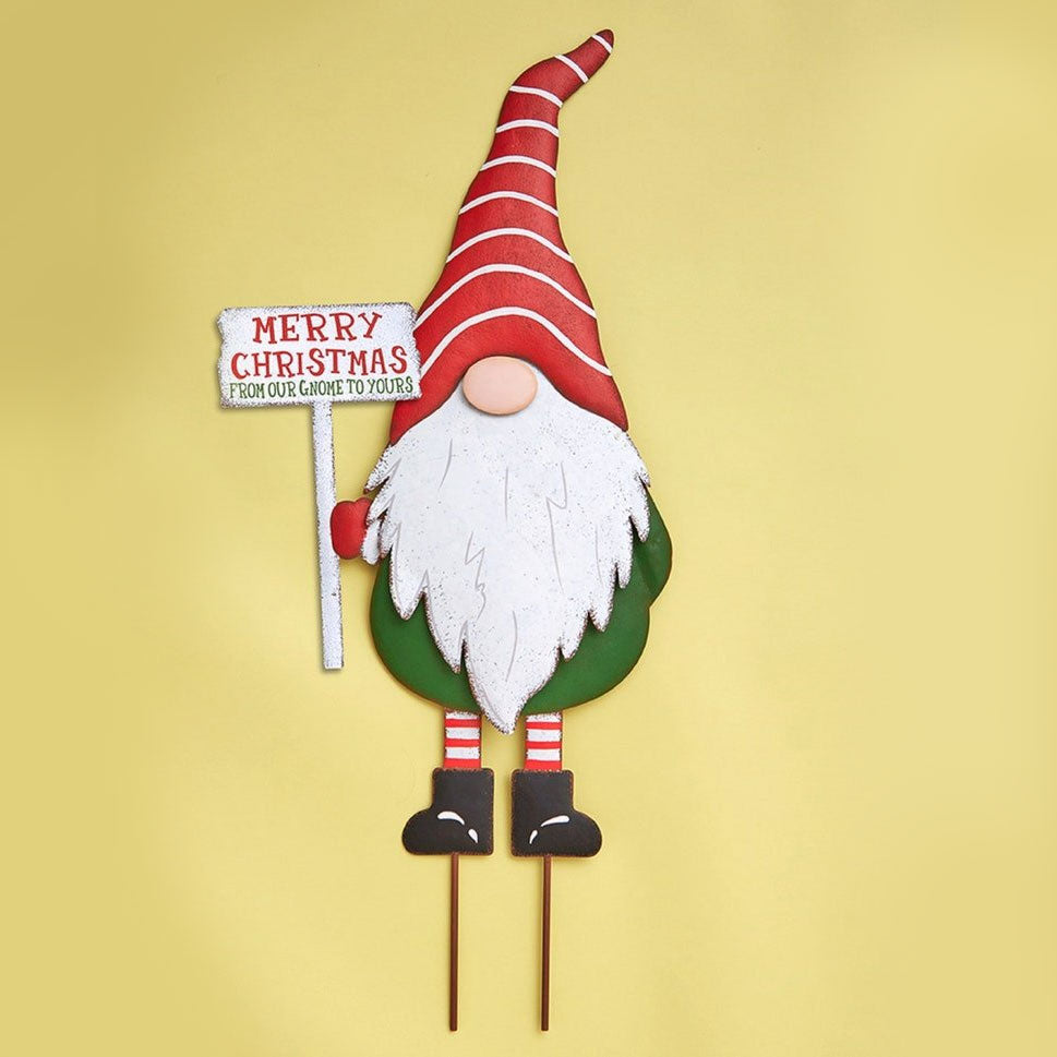 Gnome Stakes for Christmas Garden Stakes Metal Yard Decoration