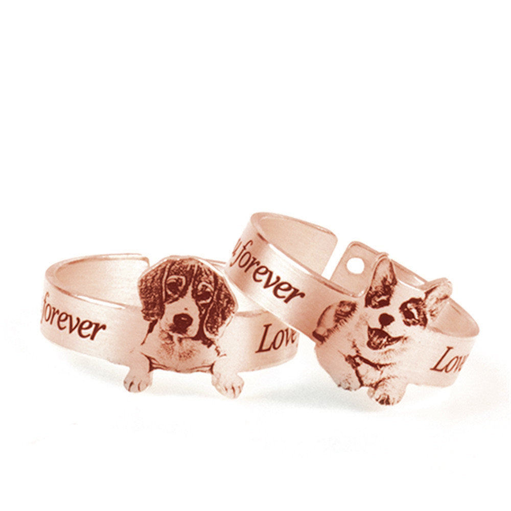 Custom Pet Photo Ring Dog and Cat Pictures Ring