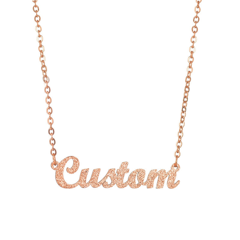 Custom Name Necklace S925 Silver Frosted Name Necklace