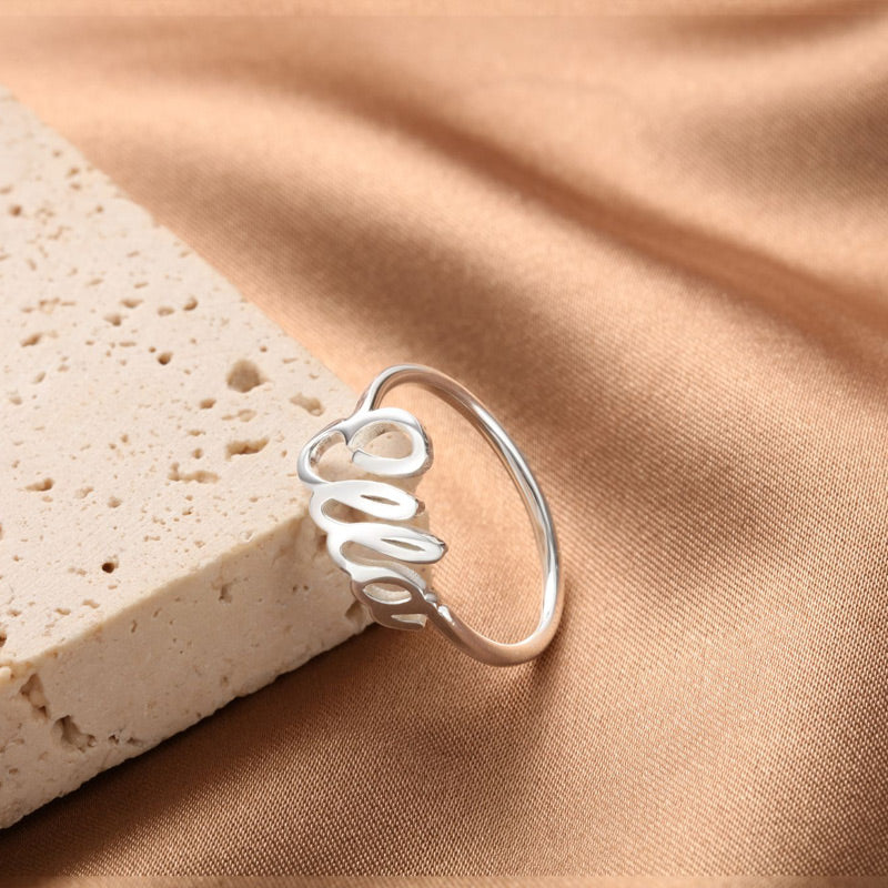 Ella Custom Name Ring Custom Gold Ring Engraved Rings for Women